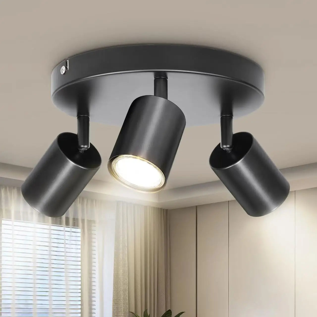 Modern LED Ceiling Light -  GU10 Wall Light Black - Energy Saving, Living Room, Bedroom, Kitchen, Easy Installation, Bulb Not In