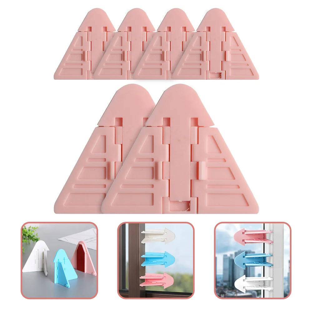 6 Pcs Hand Sliding Door Child Lock Baby Proof Security ABS Safety Lock No Screws Easy Install Closet Glass Wardrobe