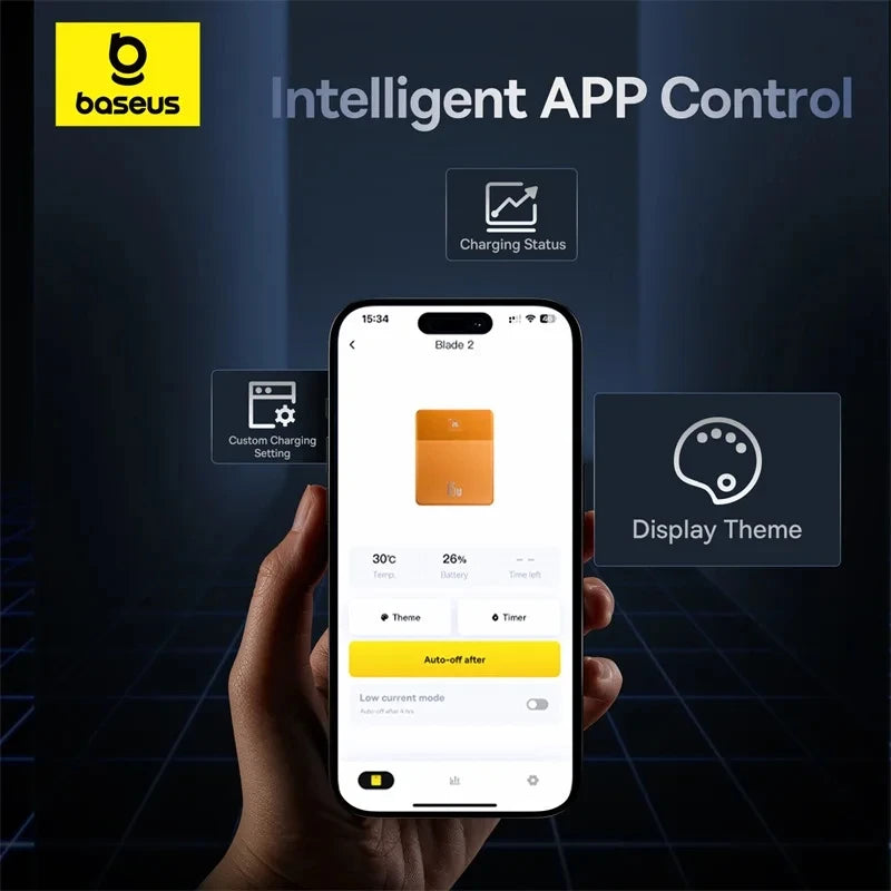 Baseus Power Bank 65W 12000mAh PD Fast Charging Digital Remaining Battery for iPhone 16 Pro Max Huawei Sumsang Notebooks Laptops