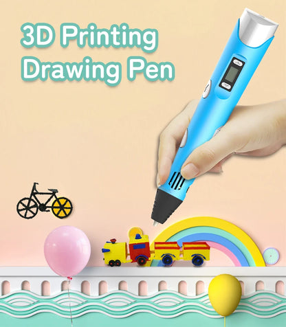 2023 Handwork 3D Pen 3d Printing Pen DIY Drawing Pens PLA Filament Birthday Christmas Gift For Kids Children with Power Adapter