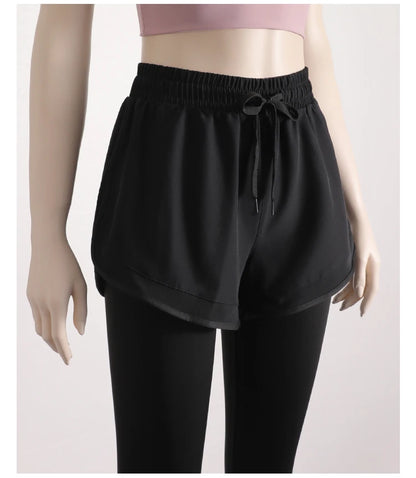 Yoga Pants Leggings Two-piece Skirt Style Quick-drying Workout Yoga Pants Women Pockets Sport Trousers Leggings