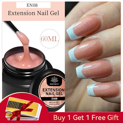 BORN PRETTY 60/30ml Hard Jelly Extension Nail Gel Polish French Nails Nude Pink White Clear Nail Supplies Gel for extension