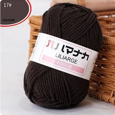 Multi-purpose 25g/ball Milk Cotton Yarn for DIY, Handmade Crafts, Amigurumi, Hats, and Bags