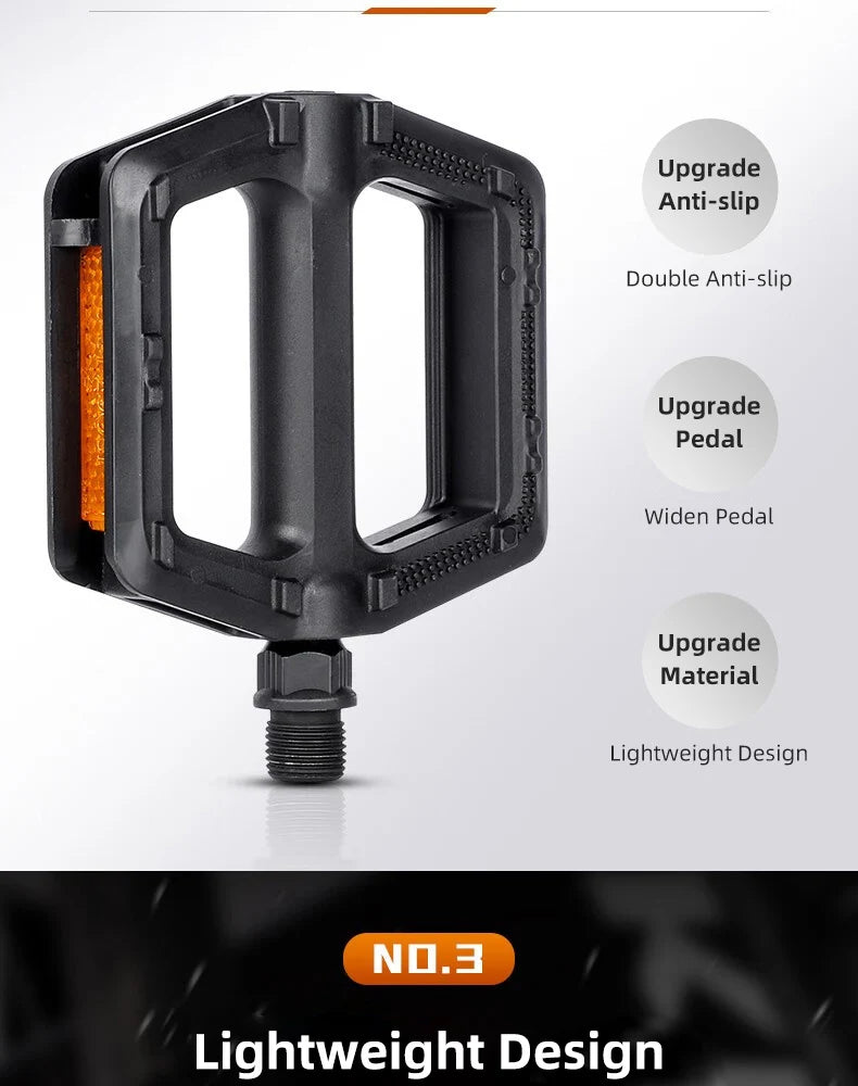 Bicycle Pedals Ultralight MTB Road Pedal Cycling Mountain Bike Accessories Foot Plat Anti-slip 9''16 Standard Universally Pedals