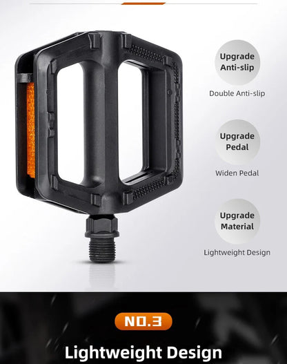 Bicycle Pedals Ultralight MTB Road Pedal Cycling Mountain Bike Accessories Foot Plat Anti-slip 9''16 Standard Universally Pedals