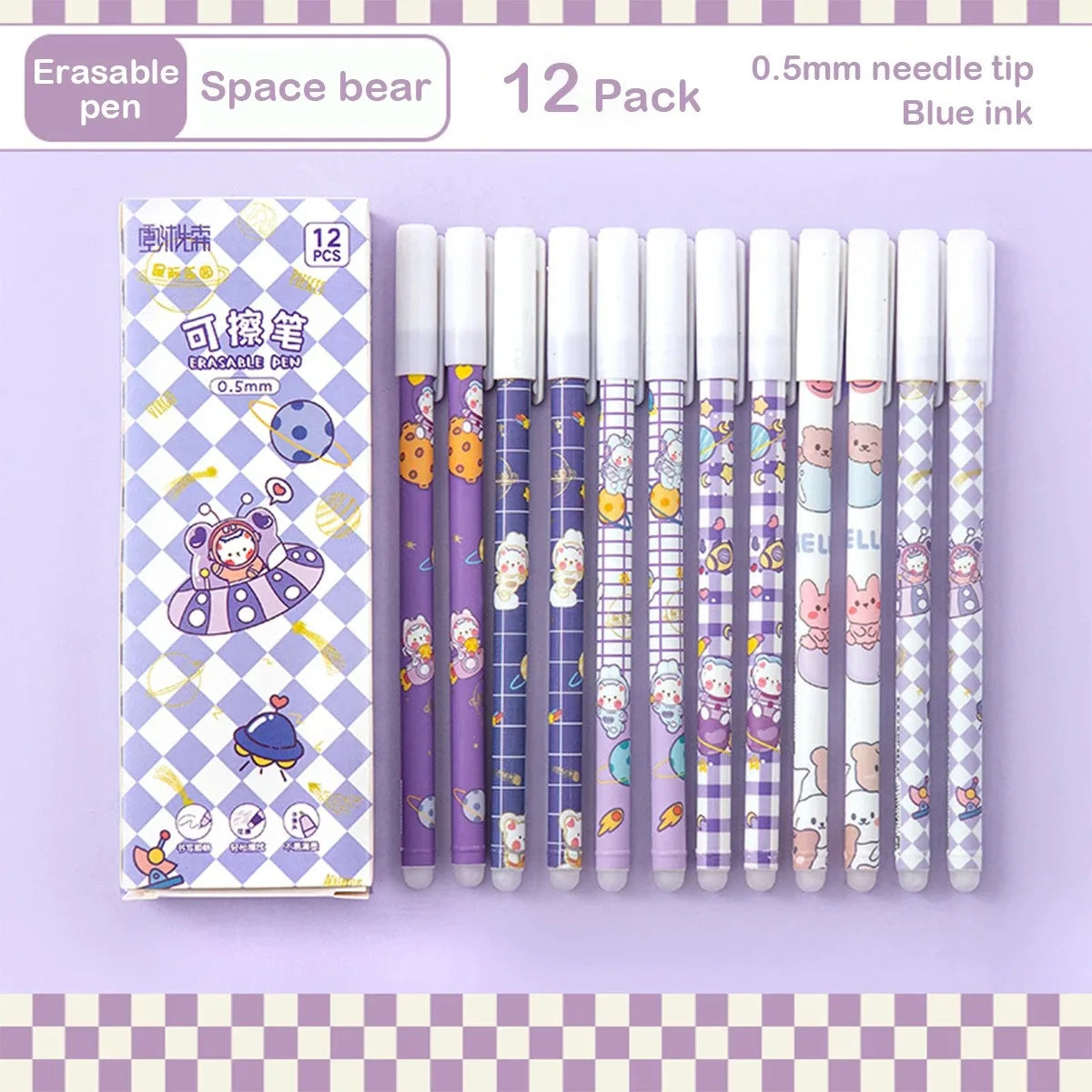 12PC 0.5mm Syringe Erasable Pen Korean Stationery Simple Kawaii Writing Pen Student Stationery Cultural and Educational Supplies