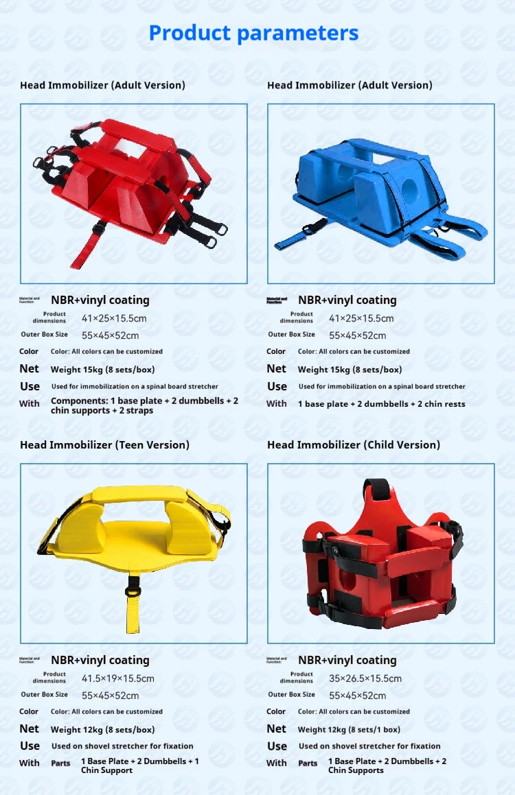 Head stabilizer, swimming pool emergency rescue equipment, shovel stretcher, cervical spine water rescue, spinal plank stretcher