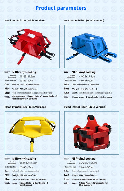 Head stabilizer, swimming pool emergency rescue equipment, shovel stretcher, cervical spine water rescue, spinal plank stretcher