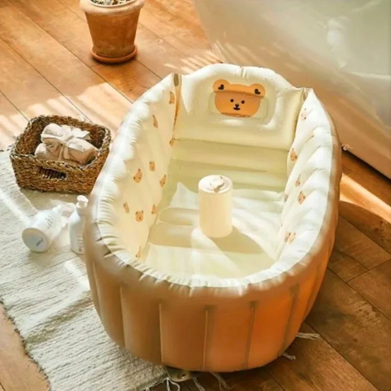 Ins Style New Portable Baby Bath Tub Bath Tub Newborn Bath Foldable Children's Inflatable Swimming Pool Bath Tub
