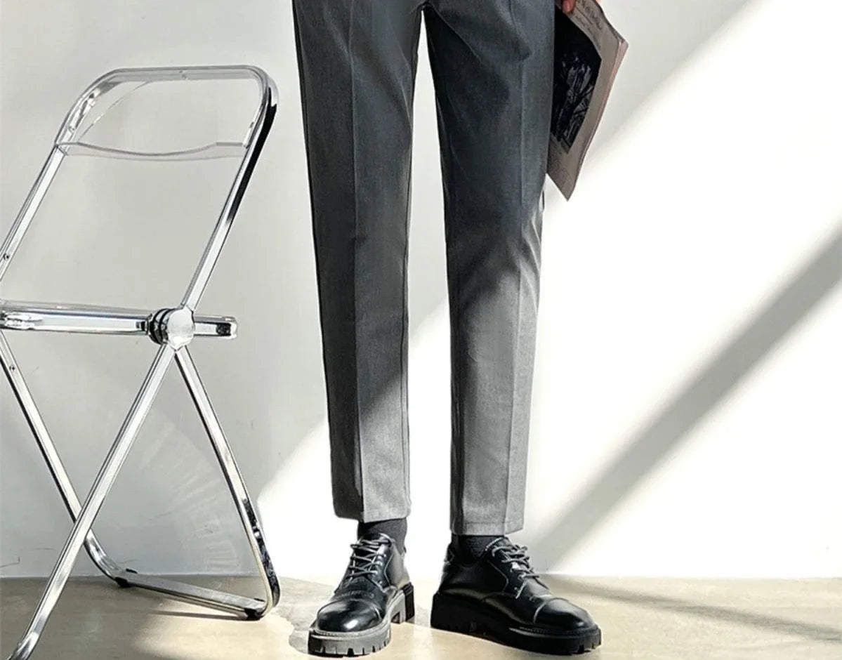 Office Social Tailoring Work Black Male Suit Trousers Business Men's Summer Pants Elegant 2024 Thin Casual Fabric Slacks Wear Up