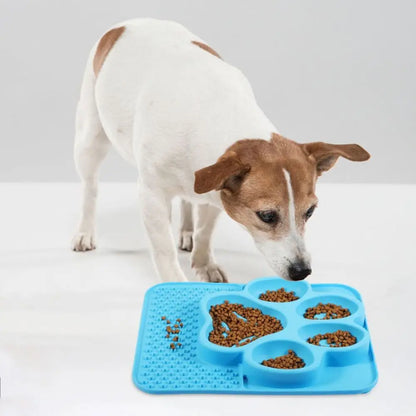 Multi-use Silicone Pet Slow Feeder Bowl Non-slip Choke-proof Pet Canning Lick Tray Portable Cat Food Bowl Food Container