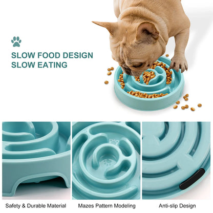 Pet Slow Food Bowl Non-Slip Anti-Gulping Eco-Friendly Durable Feeder for Dogs Cats Puppies All Sizes Ecological Dog Bowl Dog Bow