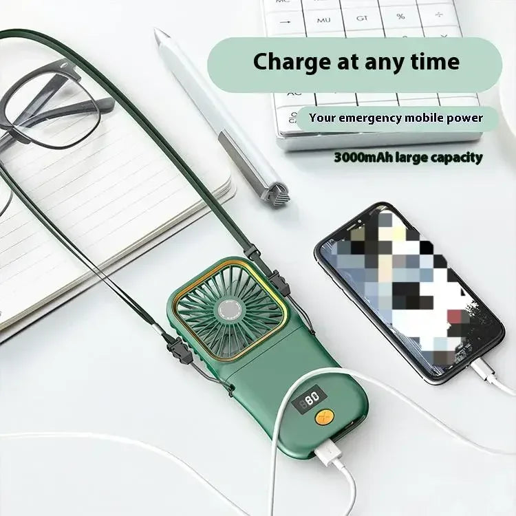 Handheld Small Fan, Desktop Small Fan, Portable USB Fan, Mini Power Bank, Folding Fan, Hanging Neck Fan