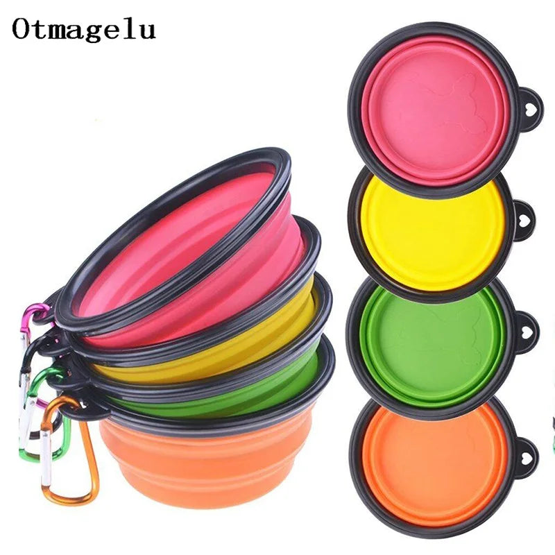Portable Silicone Pet Feeder Collapsible Car Carry Pet Bowls Food Water Feeding Dog Cat Outdoor Travel food Bowls Container