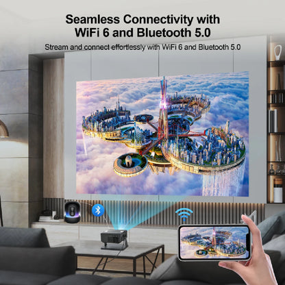 Beam Projector 4k Video Portable Android Bluetooth5.0 Speaker wifi6 Smart Home Theater tv Smartphone Native 720P Low Noice HA109