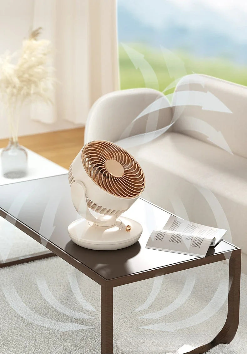 Desktop Rechargeable Fan Small Portable Air Conditioning Appliances Auto Rotation Ventilador 3-speed Wind Silent for Home Office