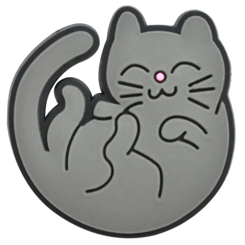 Cute Cats Shoe Charms Decoration for Crocs Pin Accessories Bracelet Wristband Party Gifts