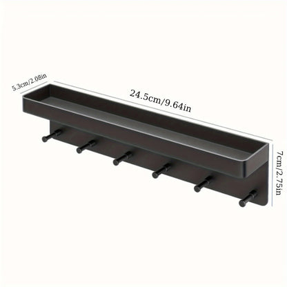 Key Holder Wall Mount Key Holder Wall Mount Adhesive with Mail Organizer Tray with 6 Key Hooks for Wall