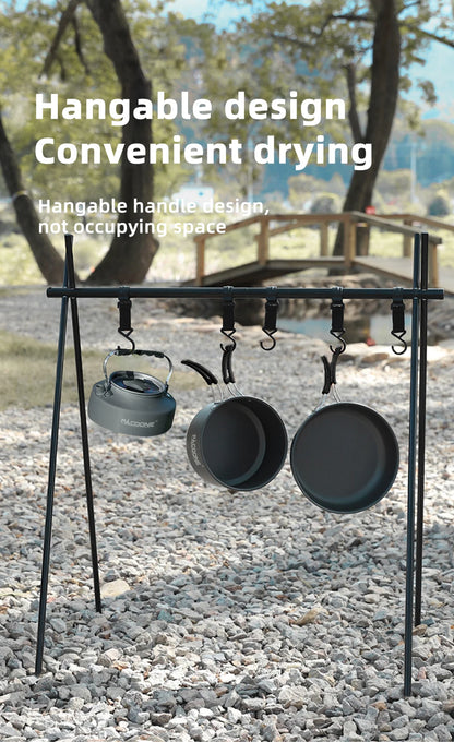 PACOONE Camping Cookware Set Portable Cookware Kit Outdoor Pot Cooking Water Kettle Pan Set Tableware Hiking Picnic Equipment