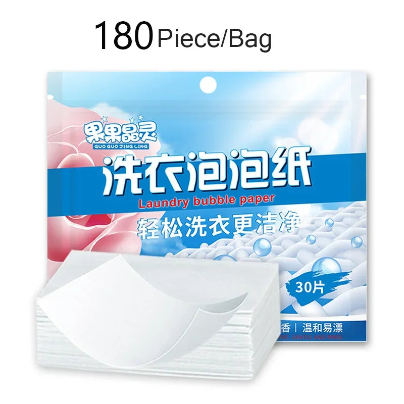 30/180Pcs Laundry Tablets Decontamination Laundry Detergent Sheet Underwear Clothes Cleaning Detergent Laundry Bubble Paper
