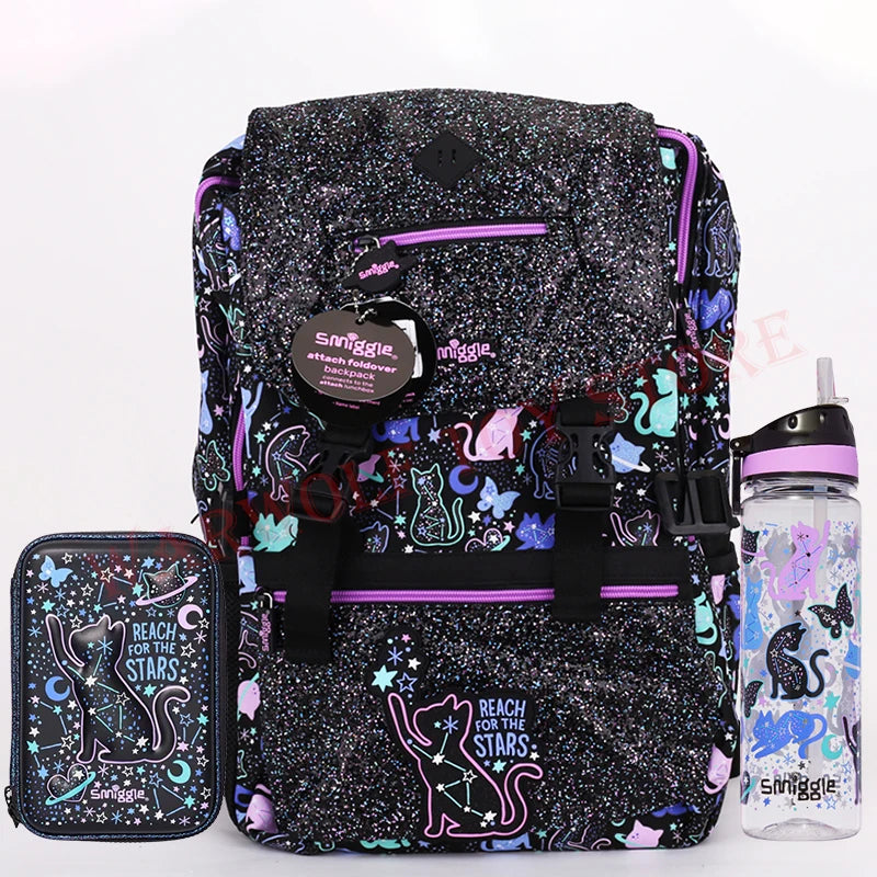Genuine Australian Smiggle Student Backpack Cute And Fashionable Children Stationery Box Backpack Lunch Bag Kettle Student Gift