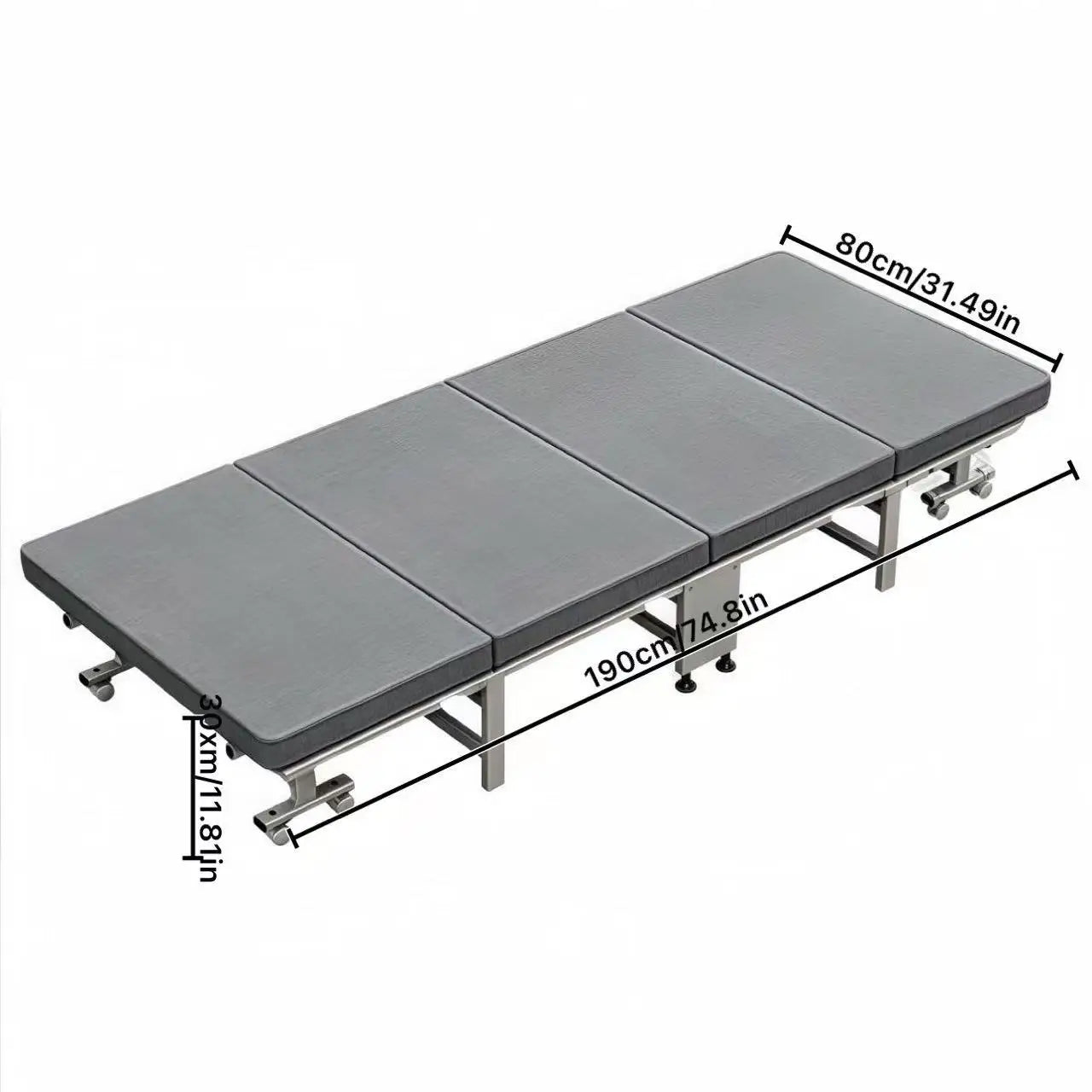 Luxurious White Bottom Frame Foldableing Bed New Thickeneded and Widened Lunch Break Foldableing Bed 60% off Bed