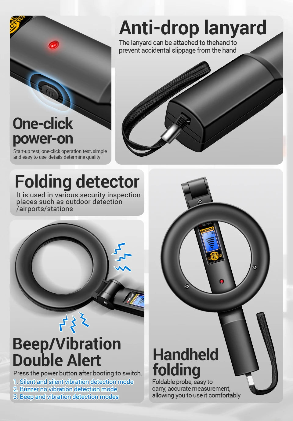 Metal Detectors ANENG DM3005B Handheld Portable High Sensitivity Metal Detector Underground Underwater Metal Finder Test Tools