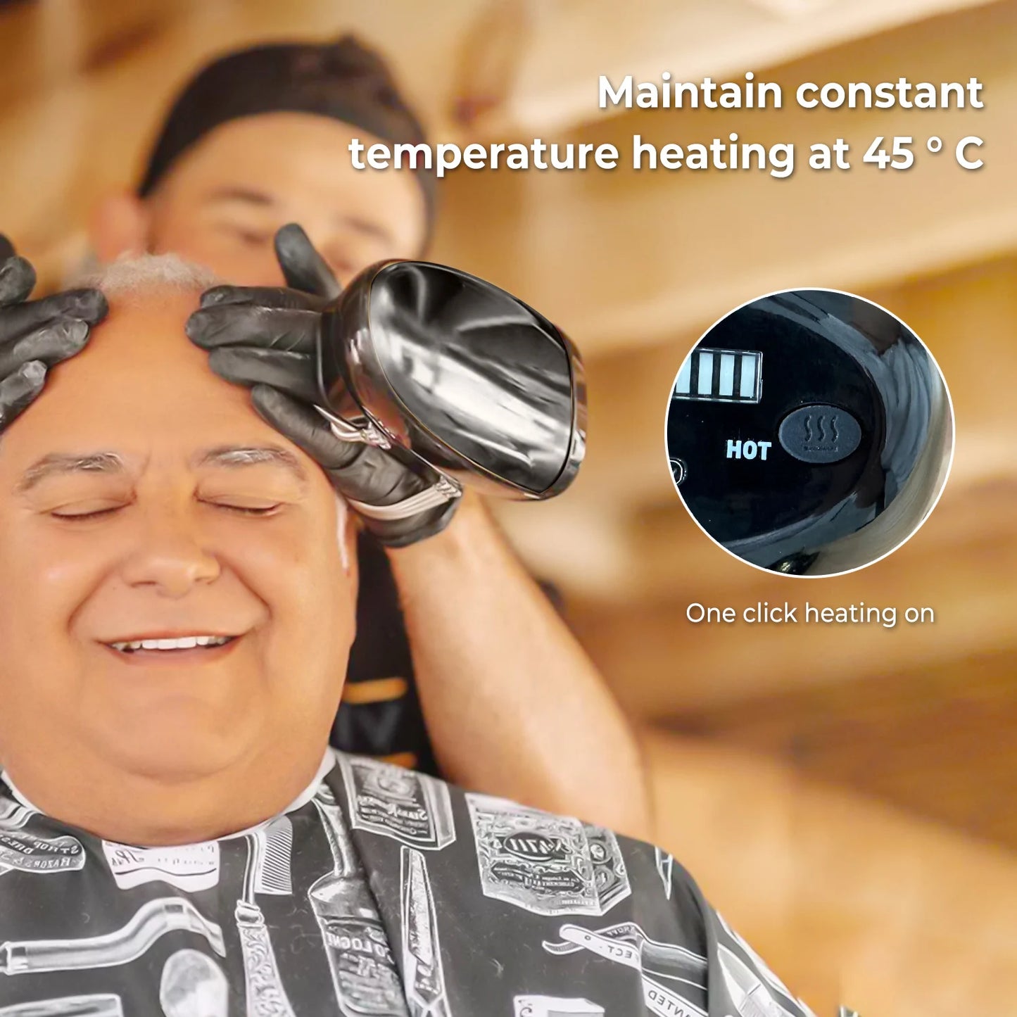 Barber Massager Professional Vibration Massager Barbershop Cordless Handheld Heat Massager USB Charging Body Massager