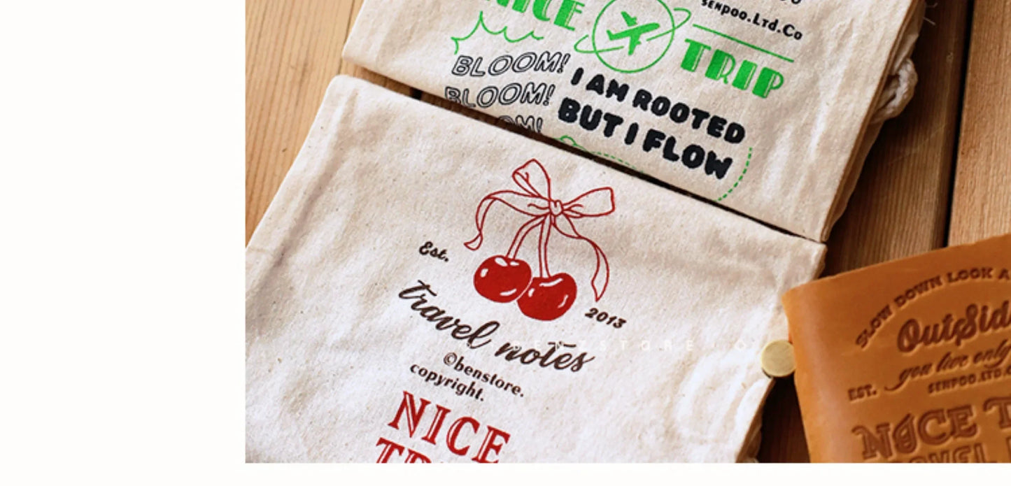 Fromthenon A6 A7 Loose Leaf Notebook Storage Bags Traveler Notebook Journal Storage Bag Planner Drawstring Stationery Supplies