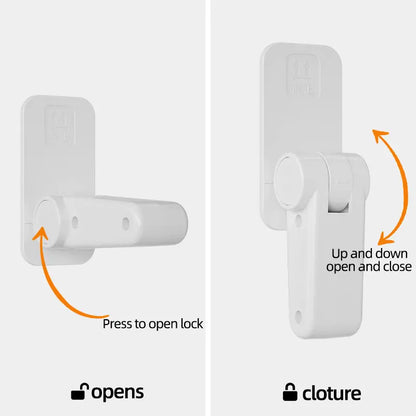 2PCS Childproof Door Lever Lock Prevents Toddlers from Opening Doors Easy One Hand Operation for Adults Durable ABS Safety Lock