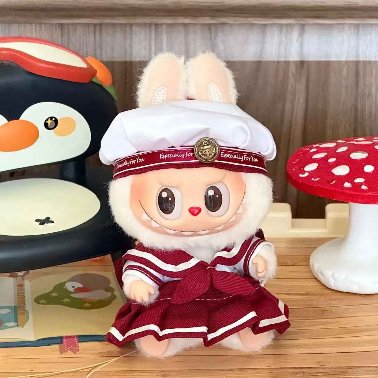 Labubu Clothes Cute Outfit Shirt Set Labubu Designer British Style Clothes Accessories Toy DIY Gifts for 15-17cm Doll