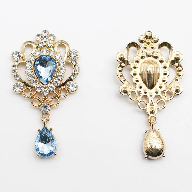 32*60mm Droplet diamond pendant accessories, flat bottom brooch accessories, DIY accessories, headwear accessories 5/10/20PCS