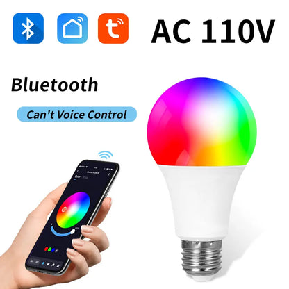 Tuya Bluetooth Smart LED Light Bulb E27 RGB 110V 220V Smart Lamps for Livingroom Decoration Party Lighting Smart Life