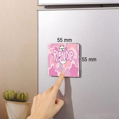 Cat R-Ripndips Fridge Photo Fridge Magnet Square Stickers Personalize Home Decor Souvenirs Gift