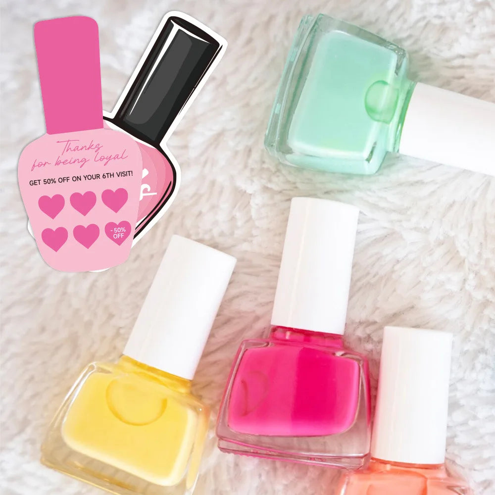 50pcs Nails Business Cards Press On Nail Loyalty Paper Card Board Nail Card Board Nails Accessories Tools