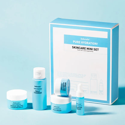 Skincare Mini Kit Cleanser Makeup Remover Moisturiser & Eye Cream For Hydrating Skin Airplane-Friendly Sizes Skincare Set