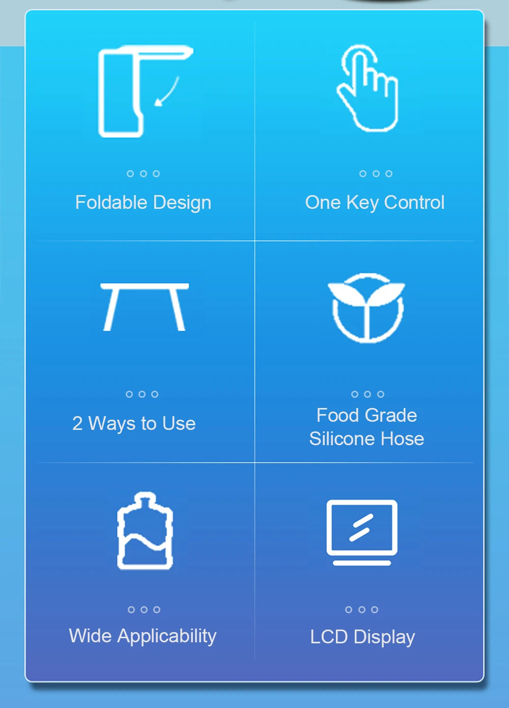 Electric Water Gallon Bottle Pump Foldable Automatic Water Dispenser 19 Liters Bottle Rechargeable Desktop Drinking Water Pump