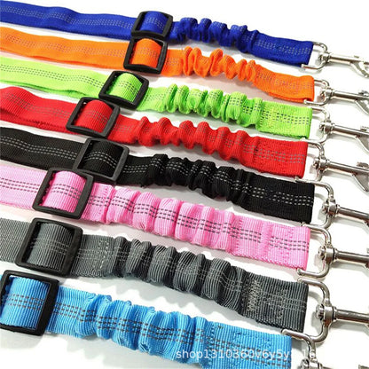 Dog Car Seat Belt Nylon Retractable Buffer Elastic Reflective Safety Traction Rope Dog Leash Harness Dog Outdoor Supplies