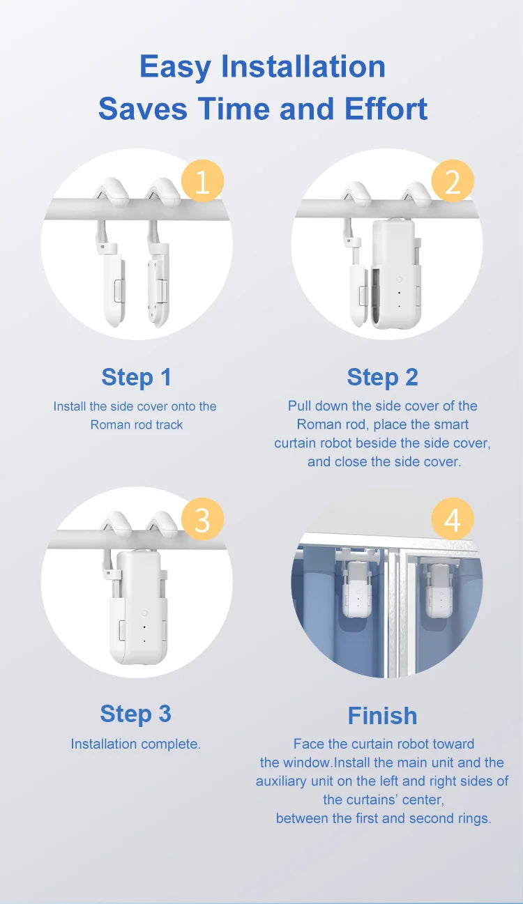 Smart For Home Curtain Opener Electronic 3in1Track Curtain Motor Robot Remote Button Control Automatic Curtain Opener