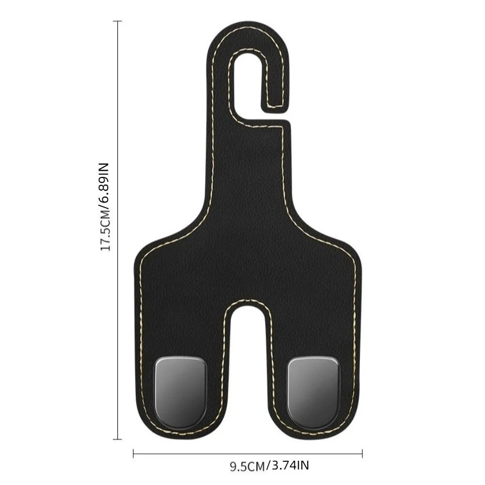 2 in 1 Car Back Seats Hook Storage Organizer Double Hook Car Headrest Hooks Strong Load-Bearing Hanging Auto Rear Seats Hanger