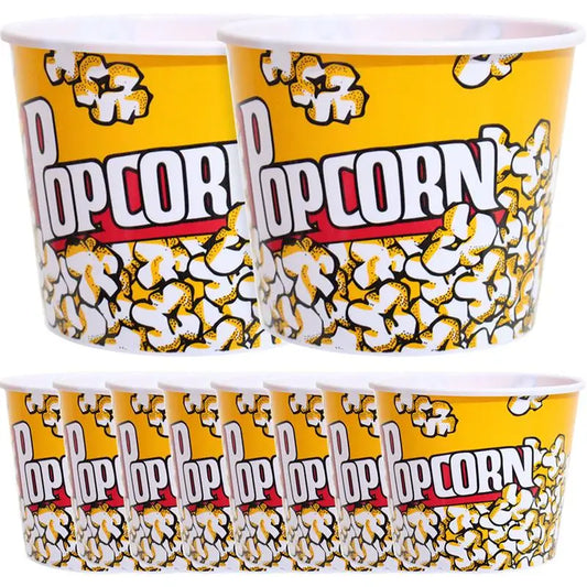 10Pcs Popcorn Bucket Snack Cup Party Favor Container Movie Night Treat Box Plastic Dinnerware Set Candy Holder Kids Supplies