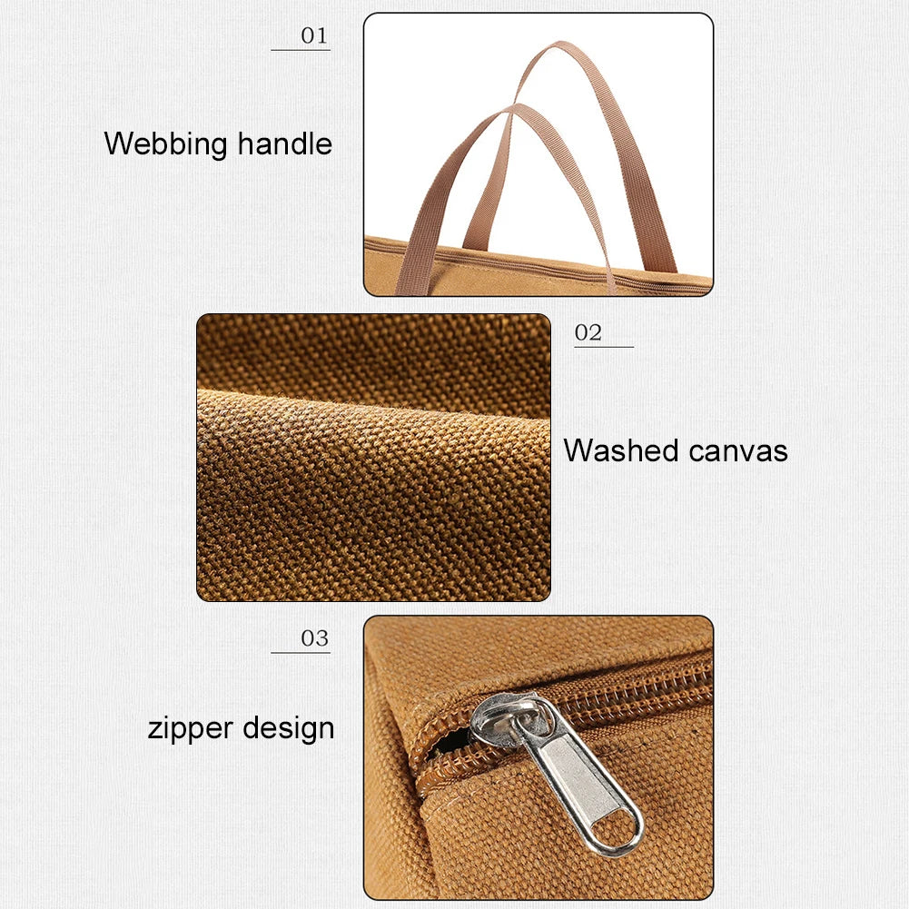 Camping Tools Storage Bag Large Capacity Cylinder Tent Stake Bag Portable Utility Tool Handbag Lightweight for Outdoor Camping