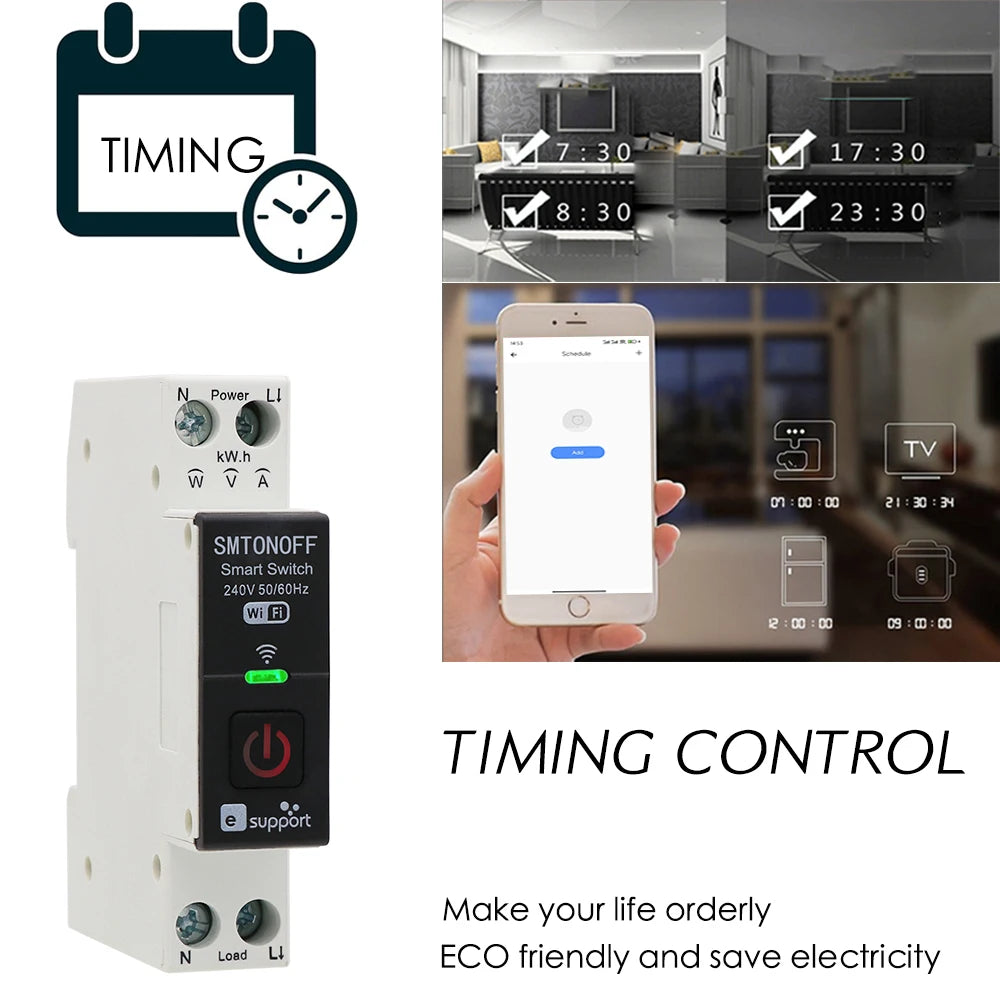 eWeLink Smart Switch with Power energy Monitoring Timer Switch App Monitoring Current  Voltage Consumption