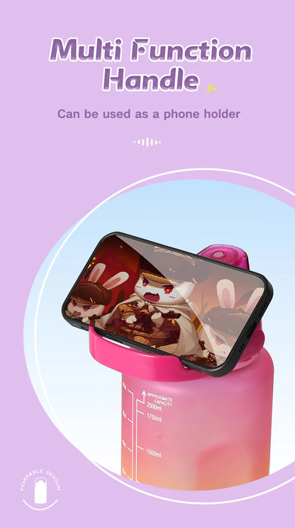 Water Bottle Motivational Drinking Bottle Sports Water Bottle with Time Marker Portable Reusable Plastic Cups Outdoor Travel Gym