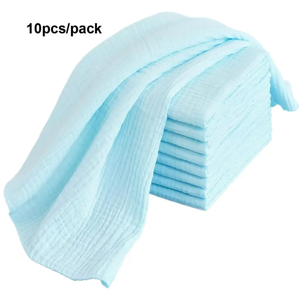 10PCS Baby Gauze Diapers 100% Cotton Baby Nappy for Newborn Changing 43x45cm Washable Reusable Double Layer Soft Baby Towels