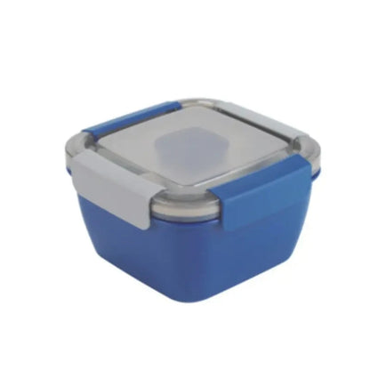 1 pc Salad Lunch Box Container With 37-oz Salad Bowl, 3 Compartments And 2-oz Sauce Container For Salad Toppings Or Snacks