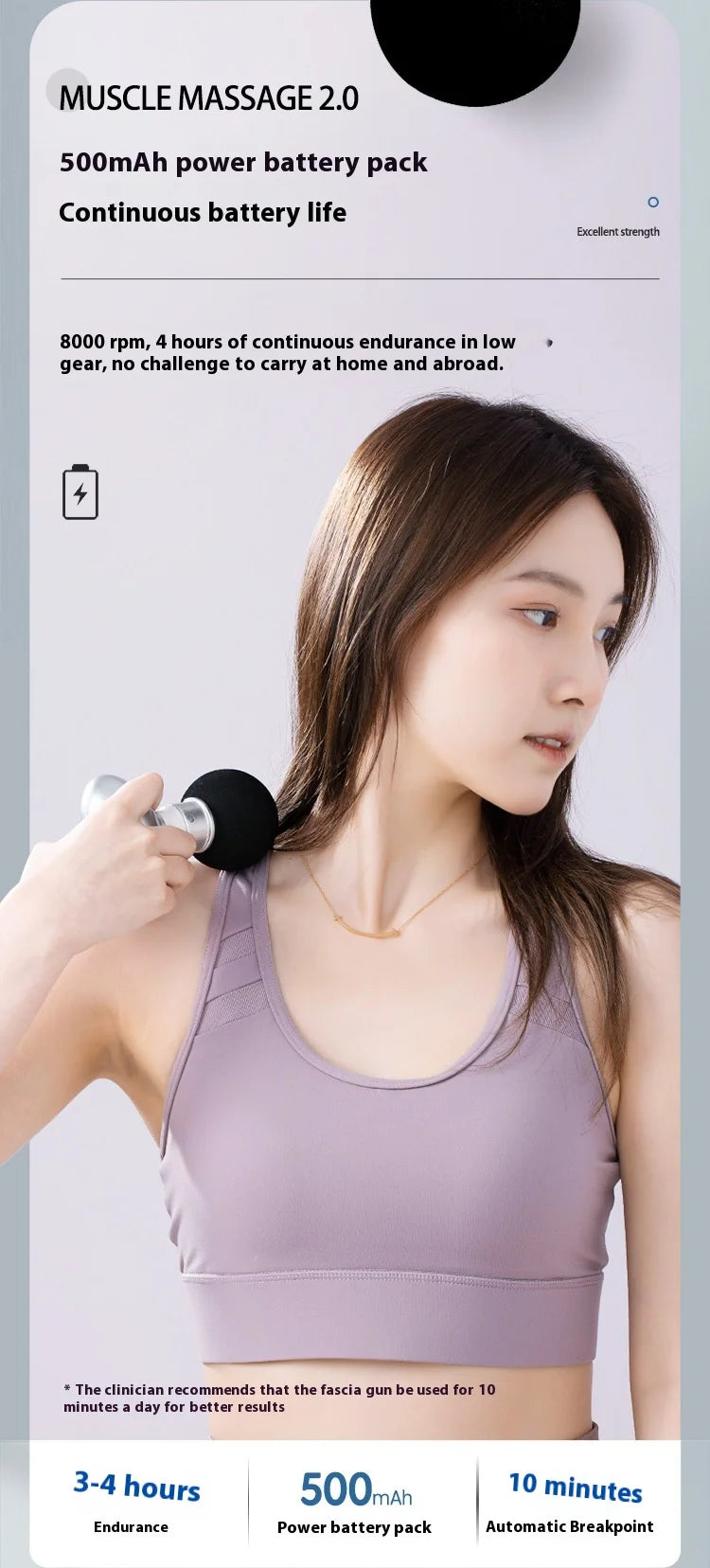 Portable Mini Wireless Massage Gun Home Electric Sports Handheld Fascial Gun Body Deep Tissue Muscle Vibration Fitness Massager