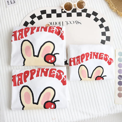 Family Cute Matching T Shirts Parent-child Rabbit Clothes Funny Dad Mom and Son Daughter Cotton Tees Tops Baby Newborn Bodysuit