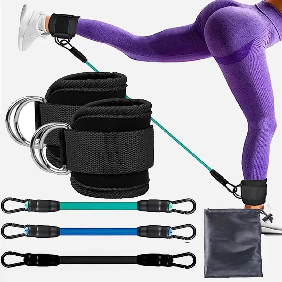 Resistance Bands With Ankle Straps Fitness Workout Training Resistance Bands Home Yoga Stretch Elastic Pilates Gym Equipment
