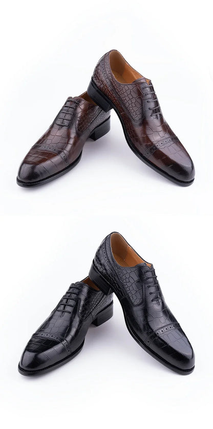 Handmade Oxford Casual Business Office Work Shoes Luxury Wedding Classic Fashion Formal Shoes Genuine Leather Lace Up Shoe